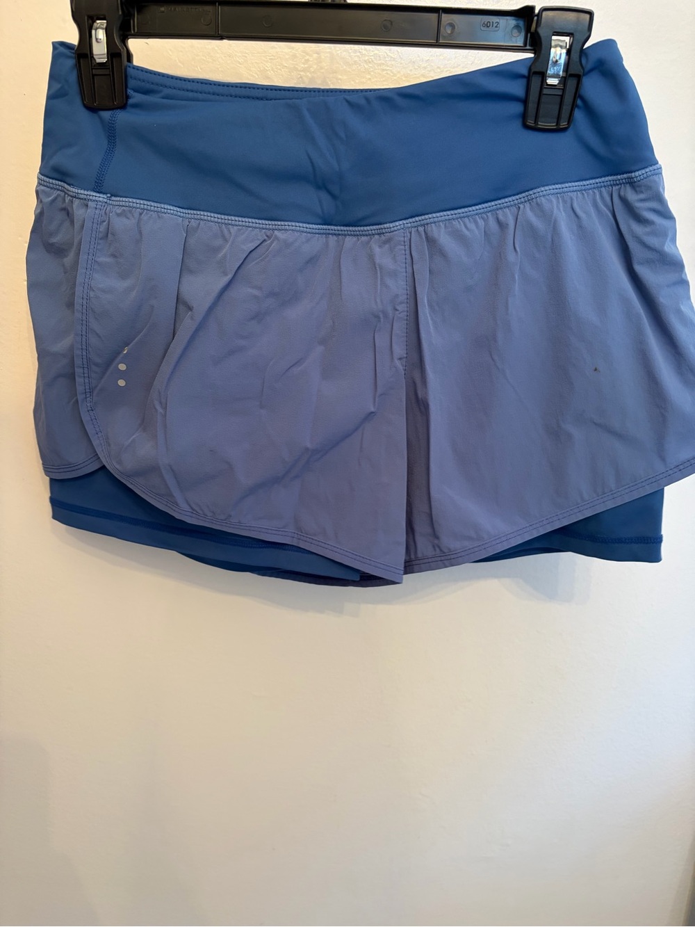 Women's Blue Layered Athletic Skort - Lightweight Running Shorts. SoothFeel.